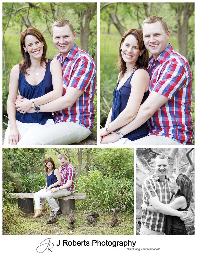 Couple portraits in the park with ducks - sydney family portrait photography